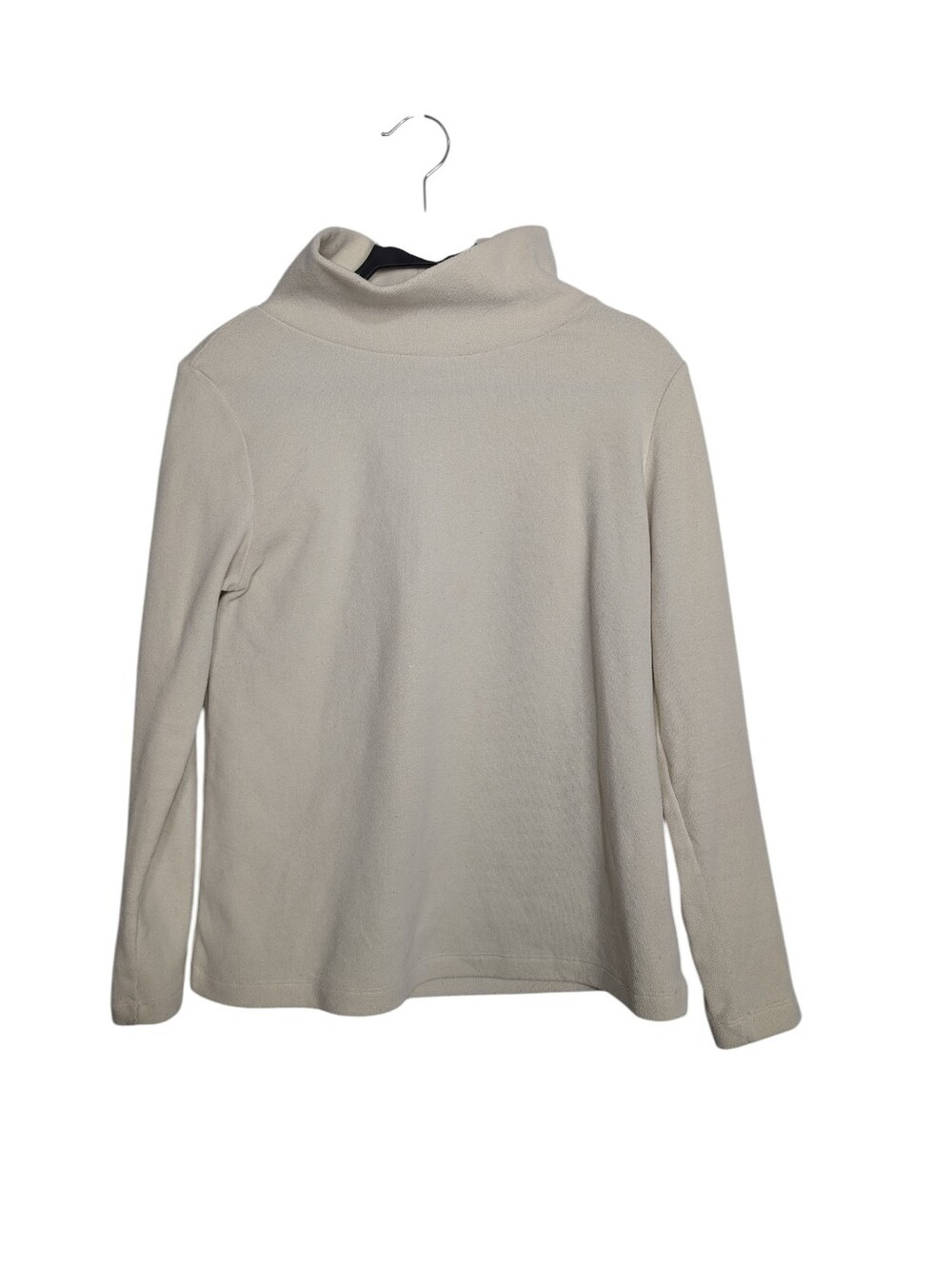 Dudley Stephens Cobble Hill Vello Cream Preppy Fleece Turtleneck Top Size Small